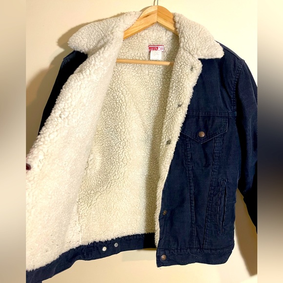Vintage Blue Corduroy Fleece Lined Jacket. White Label. Small e. - Picture 2 of 5